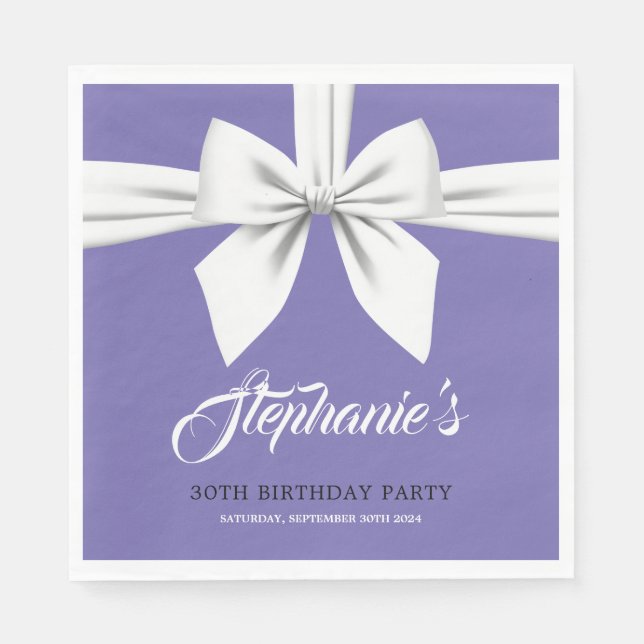 Purple Elegant Fancy Tiffany Birthday Tableware Napkin (Front)