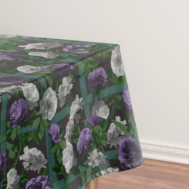 Purple Elegant Floral Roses   Tablecloth (In Situ)