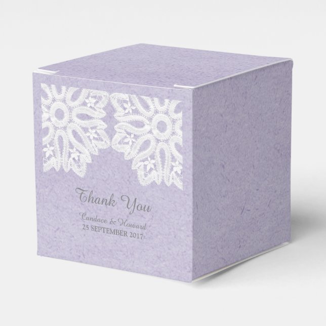 Purple Elegant Lace Favour Boxes (Front Side)