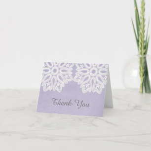 Purple Elegant Lace Thank You Card