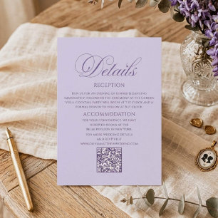Purple Elegant Minimalist Regency Wedding Enclosure Card