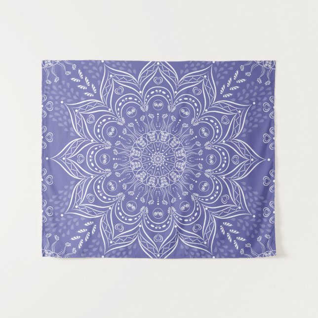 Purple Elegant Modern Boho Mandala Tapestry (Front (Horizontal))