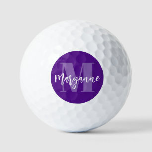 Purple Elegant Modern Monogram Golf Balls