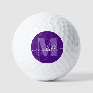 Purple Elegant Modern Monogram Golf Balls