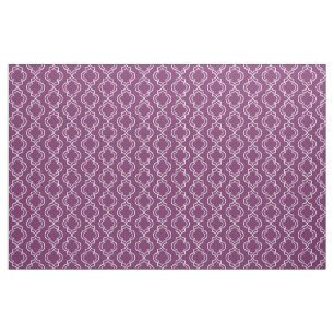 Purple Elegant Moroccan Trellis Pattern Fabric