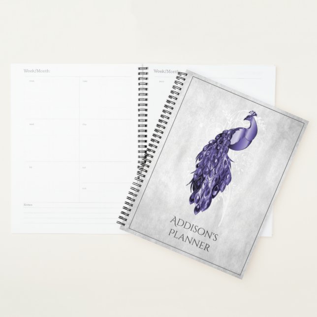 Purple Elegant Peacock Planner (Display)
