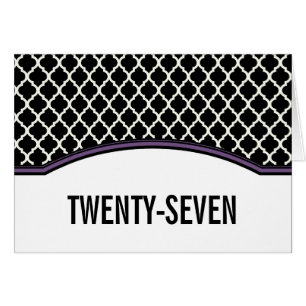 Purple Elegant Quatrefoil Table Number Card