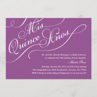 Purple Elegant Quinceanera Invitations
