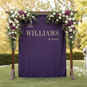 Purple elegant stylish wedding backdrop  tapestry