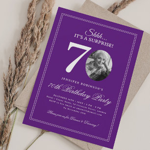 Purple   Elegant Surprise 70th Birthday Party Invitation