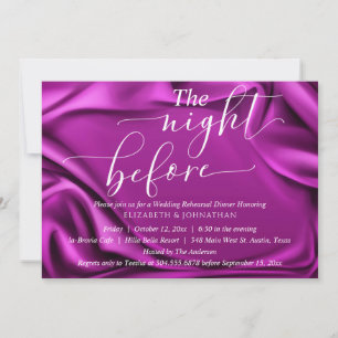 Purple Elegant The Night Before Rehearsal Dinner Invitation
