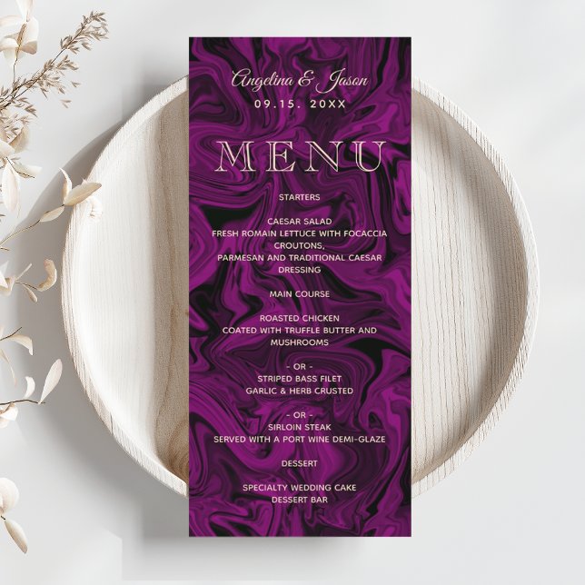 Purple Elegant Wedding Menu Card (Creator Uploaded)