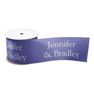Purple Elegant Wedding Personalised Satin Ribbon