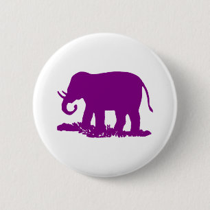 Purple Elephant 6 Cm Round Badge