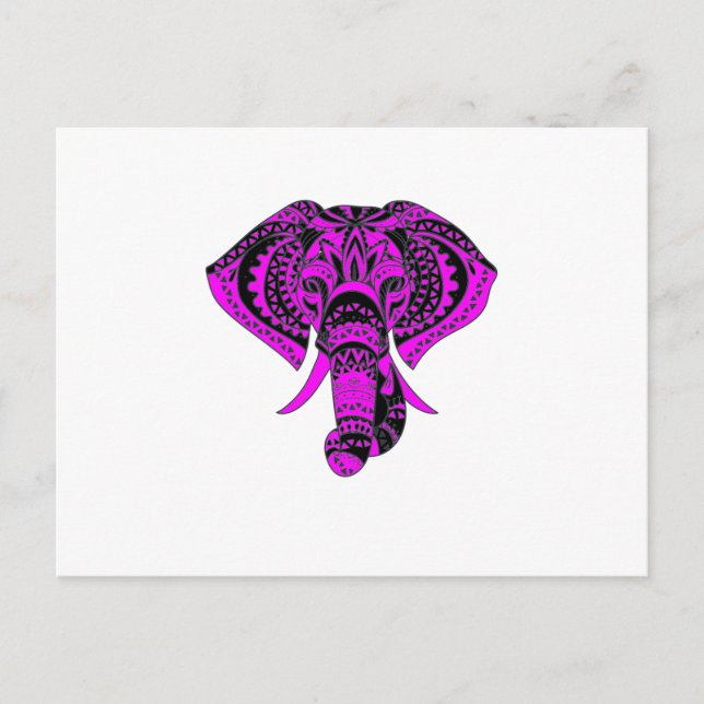 Purple Elephant Animal Postcard (Front)