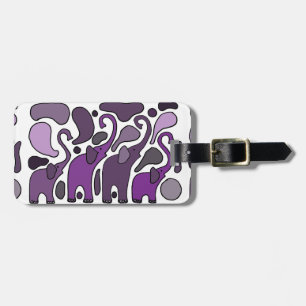Purple Elephant Art Abstract Luggage Tag