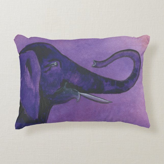 Purple Elephant Decorative Cushion (Front)