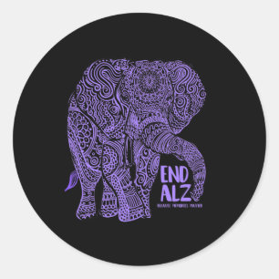 Purple Elephant Heimerheimer Awareness Apparel And Classic Round Sticker