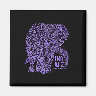 Purple Elephant Heimerheimer Awareness Apparel And Magnet