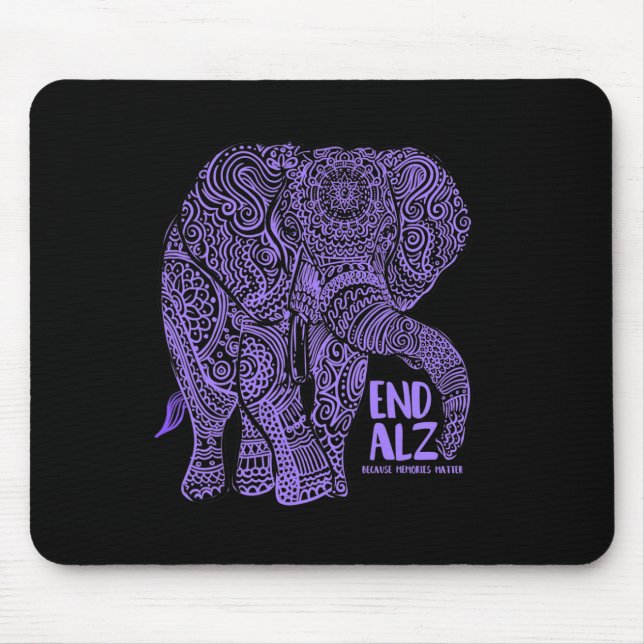 Purple Elephant Heimerheimer Awareness Apparel And Mouse Pad (Front)