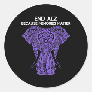 Purple Elephant Heimerheimer Awareness Apparel End Classic Round Sticker