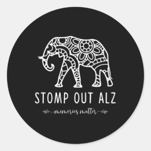Purple Elephant Heimerheimer Awareness Apparel Mem Classic Round Sticker