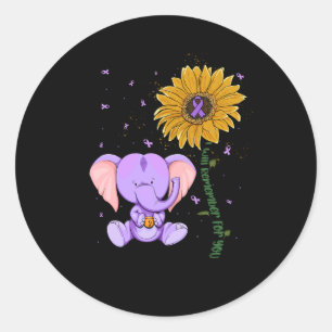 Purple Elephant I Will Remember For You Sunflower  Classic Round Sticker