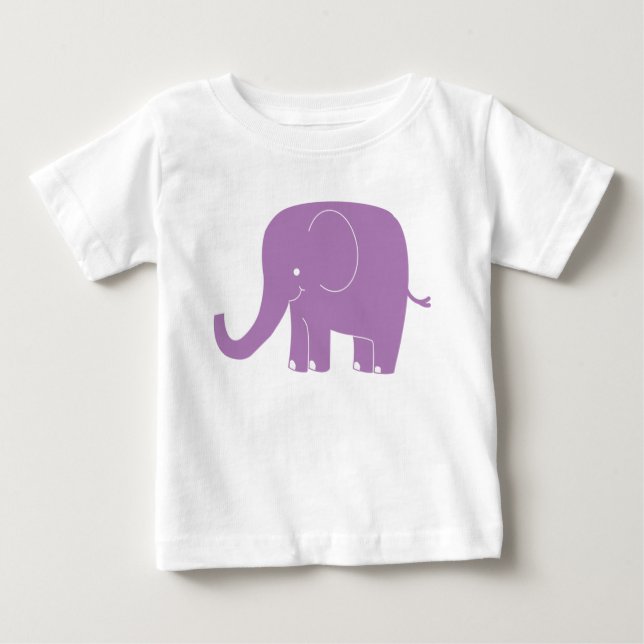 Purple Elephant Romper Baby T-Shirt (Front)