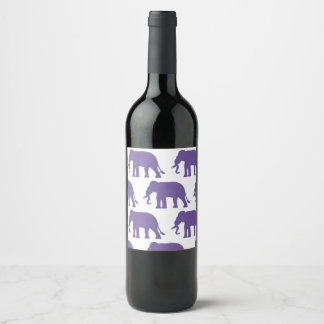 Purple elephants wine label