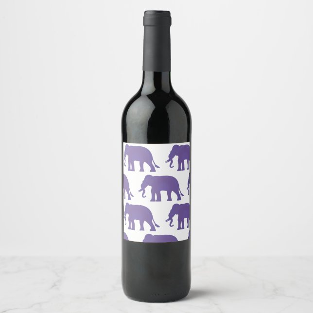 Purple elephants wine label (Front)
