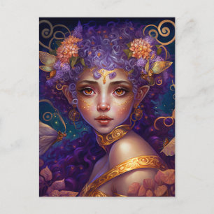 Purple Elf Fairy Fantasy Art Postcard