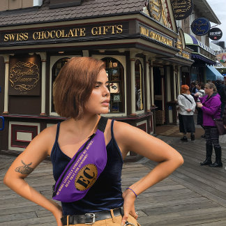 Purple Elongated Coins/Pressed Penny Collector Bum Bags