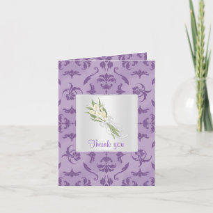 PURPLE EMBOSS PATTERN THANK YOU CARD