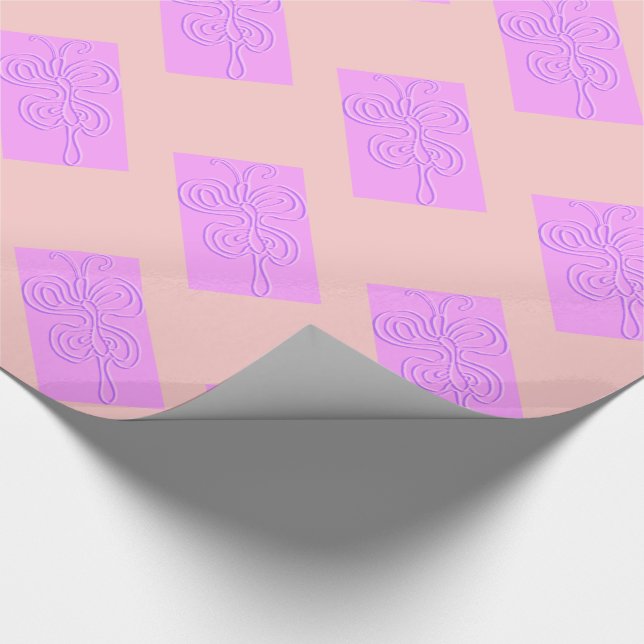 Purple Embossed "Rainbow" Flutterfly Wrapping Paper (Corner)