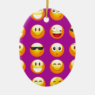 purple emojis ceramic tree decoration
