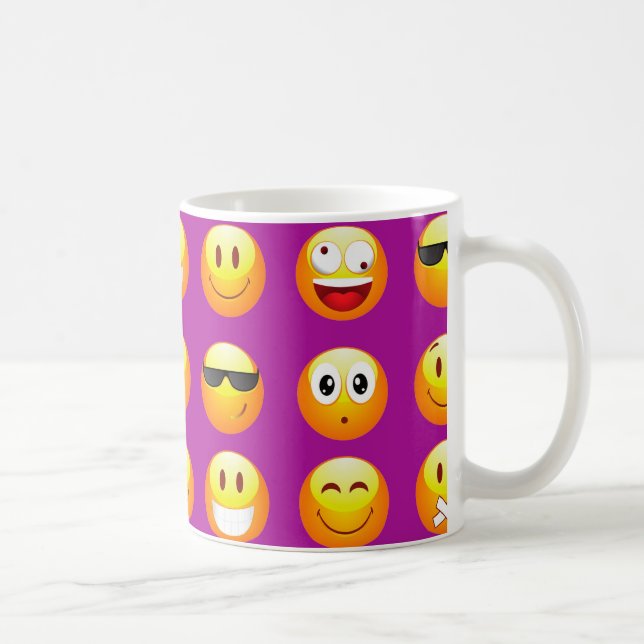 purple emojis coffee mug (Right)