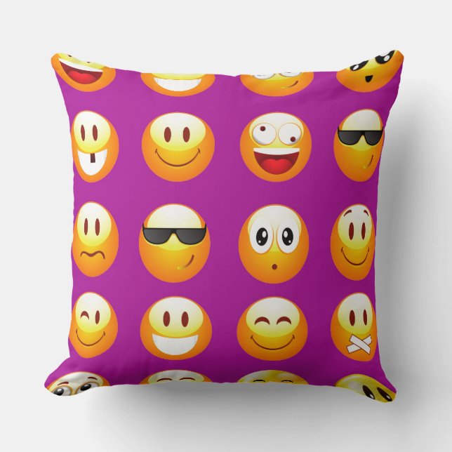 purple emojis cushion (Front)