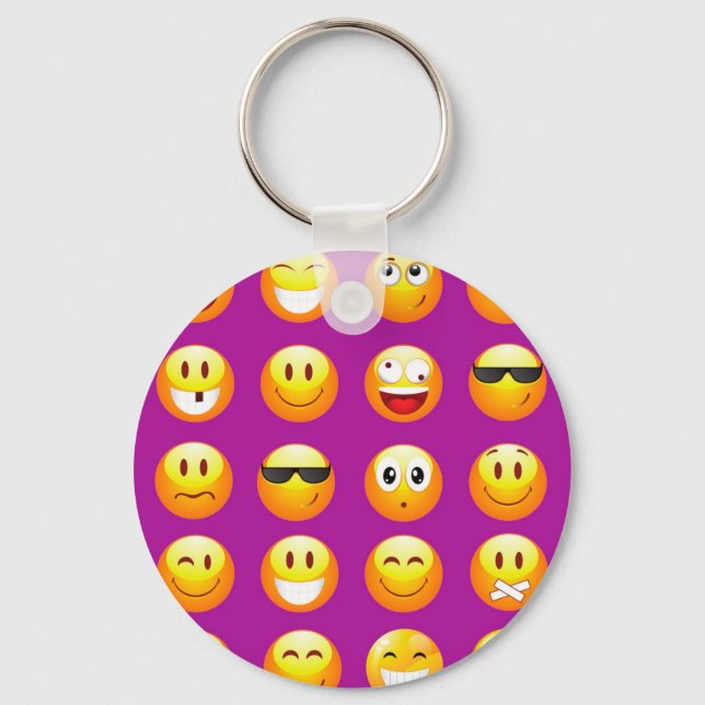 purple emojis key ring (Front)