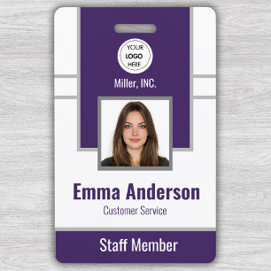 Purple   Employee Photo ID Company Security Badge