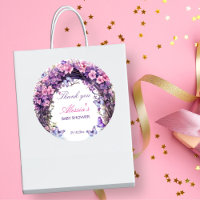Purple enchanted garden fairy baby shower favour