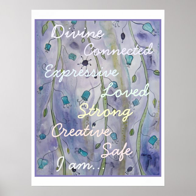 Purple Energy Chakra Affirmations Poster (Front)