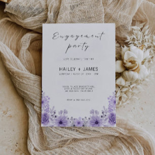 Purple Engagement Invitation Template