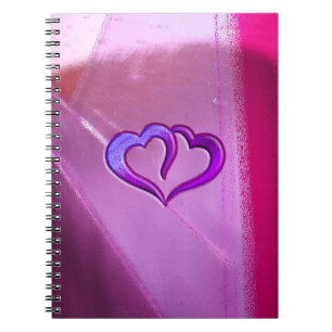 Purple Engraved Hearts Spiral Notebook