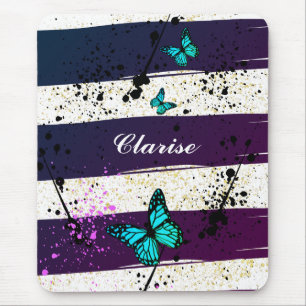 Purple Ephemera vibrant color art Mouse Pad