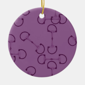 Purple Equestrian Horse Bits Ceramic Tree Decoration