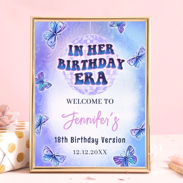 Purple Eras Birthday Party Welcome Poster (Creator Uploaded)