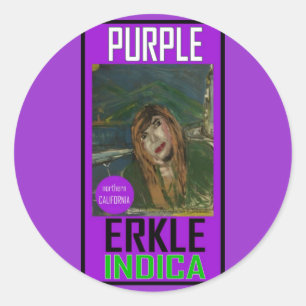 PURPLE ERKLE INDICA CLASSIC ROUND STICKER