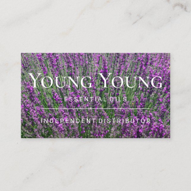 Purple Essential Oils Lavender flowers Business Card (Front)