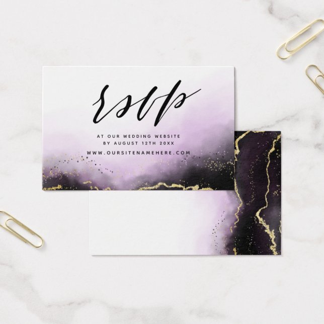Purple Ethereal Mist Website RSVP Insert Cards (Office)