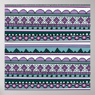 Purple ethnic pattern poster